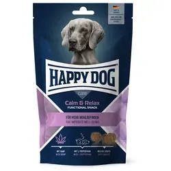 Happy Dog Care Snack Calm & Relax | 100g Hundesnack - Ergänzungsfuttermittel für ausgewachsene Hunde, fördert Entspannung und Wohlbefinden bei stressigen Situationen.
