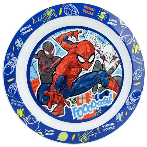 Wiederverwendbarer Kinderteller aus mikrowellengeeignetem Kunststoff von Spiderman