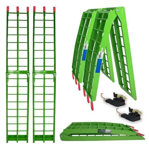 TRUTZHOLM 2x Auffahrrampe Alu 340 kg klappbar - Auffahrrampen aus Aluminium mit extrem hoher Tragkraft von 340 kg, ideal für den mobilen Einsatz beim Verladen von Motorrädern, Quads und mehr.