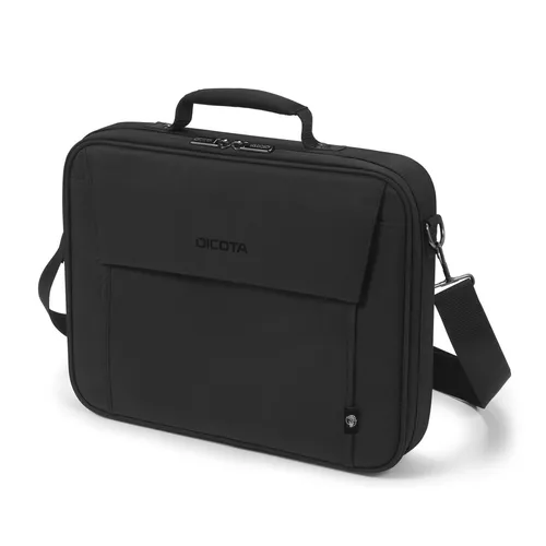 DICOTA Laptoptasche Eco Multi BASE - Stylische schwarze Notebook Tasche für Laptops bis 14 Zoll, umweltfreundliches Polyester und leichtgewichtig