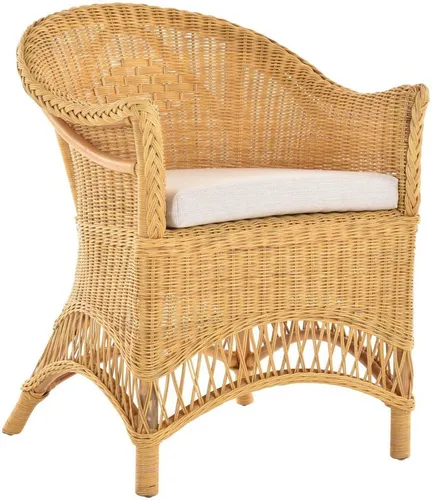 Krines Home Esszimmersessel Rattansessel in beige von Krines Home