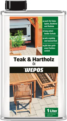 Wepos Teak & Hartholz Öl 1.0 L