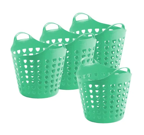 Kreher Wäschekorb Flexi Korb 35 Liter - Vielseitiger Aufbewahrungskorb in verschiedenen Farben - Wäschekörbe mit 35 Litern Fassungsvermögen, ideal für Wäsche, Spielzeug oder Gartenbedarf. Robustes Design mit optimaler Belüftung und ergonomischen Griffen für einfachen Transport.