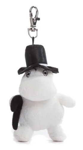 AURORA Moomin 60153 Offizieller Merchandise, Moominpappa, 10,2 cm, Schlüsselclip, Schwarz und Weiß