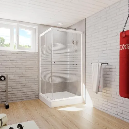 Schulte Eckdusche Sunny 75x75 - 90x90 cm - Eckdusche mit variablem Verstellbereich und 4 mm Sicherheitsglas für optimale Sicherheit, ideal für jeden Badezimmerstil.