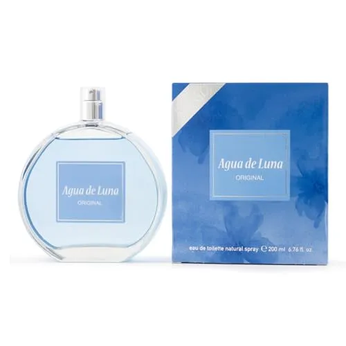 AGUA DE LUNA - Original 200 ml Eau de Toilette für Damen, Parfüm im Format Spray, natürliches und feminines Eau de Toilette, blumiger Duft, frischer und langanhaltender Duft
