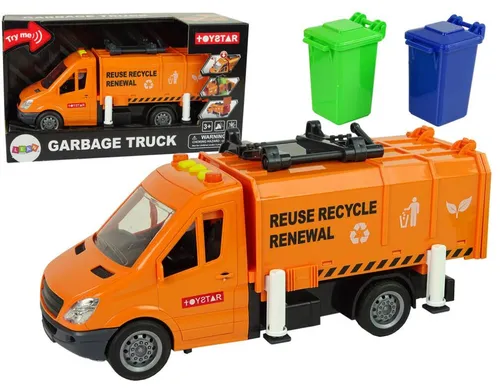 IMPORT LEANTOYS Müllwagen mit Friktionsantrieb und Soundeffekten