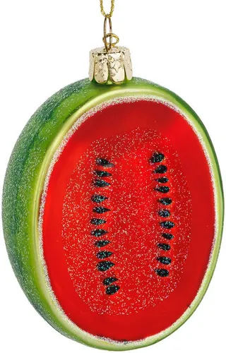 SIKORA Christbaumschmuck Wassermelone besondere Weihnachtskugel Glas Anhänger – BS680, Christbaumschmuck Deko - traditionell, witzig & außergewöhnlich
