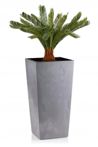 HowHomely Blumentopf Grau 57 x 30 x 30 cm Pflanzkübel Groß Außen