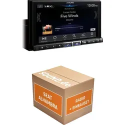 Alpine iLX-705D Autoradio Einbaupaket für Seat Alhambra II - Komplettset für einfaches Einbauen: Alpine iLX-705D mit Wireless Apple CarPlay und Android Auto, ideal für modernes Infotainment im Seat Alhambra II (2010-2015).
