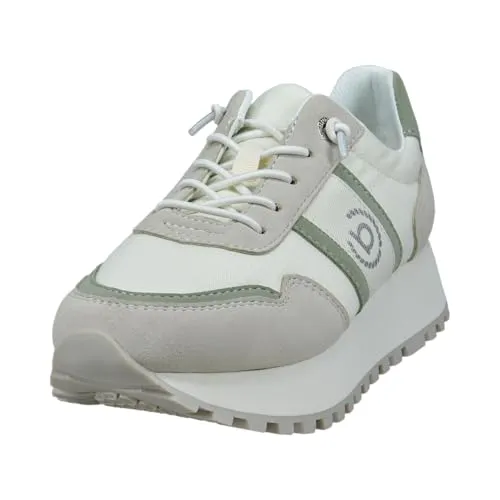 Bugatti Damen Sandaletten - Bequeme Sommersandalen in Offwhite/Multicolour - Wanderschuhe mit flachem Absatz und atmungsaktivem Material, ideal für heiße Sommertage und Freizeitaktivitäten.