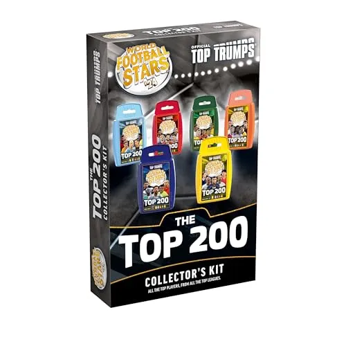 World Football Stars Top 200 Top Trumps – Sammler-Set - Deckkartenspiele für Kinder ab 6 Jahren, inklusive Sammlertisch-Display und Teamblatt für individuelles Spielvergnügen.
