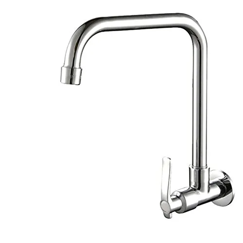 Monoblock-Armatur aus Chrom mit 360° Drehung für Küchenarmatur, 6 Arten, Wandmontage mit kaltem Wasser, Universal-Küchenarmatur für Gemüse, silberfarben