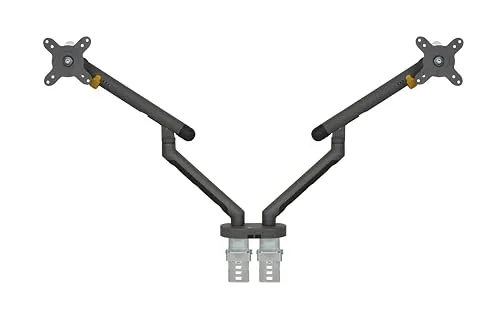 BakkerElkhuizen Monitorarm BE Flexible Dual dunkelgrau - Arbeitsplatzorganisation mit ergonomischem Monitorarm für optimale Sichtverstellung und mehr Platz auf dem Schreibtisch.