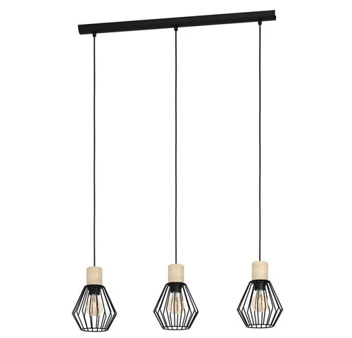 EGLO Hängeleuchte PALMORLA - Vintage Hängelampe aus Stahl und Holz - Lampen im Vintage-Stil, FSC-zertifiziertes Material, ideal für stilvolle Akzente in Ihrem Wohnraum.