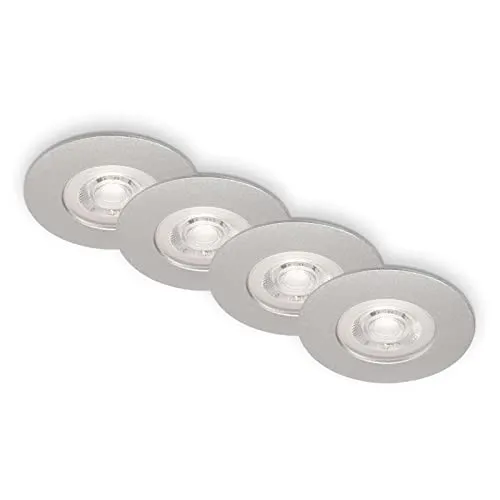 Briloner LED Einbauleuchten Badlampen dimmbar 4er Set 4,9W IP44 Ø9cm