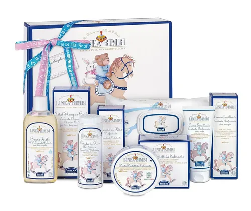 Helan Linea Bimbi 5tlg Babygeschenkset mit Shampoo, Creme, Puder & Feuchttüchern