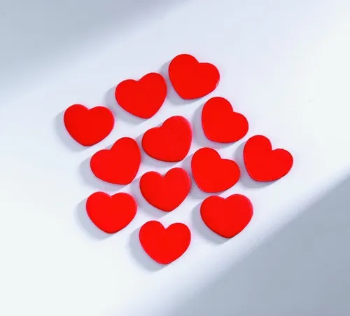 Glorex Holzstreuteile Herz, klein, 12 Stück