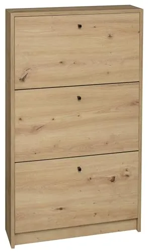 möbelando Schuhkipper >Flap< in asteiche, Holzwerkstoff - 60x104x16cm (BxHxT)