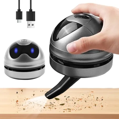 SUNOYA Mini Tischsauger, Tragbar USB Wiederaufladbar Tischstaubsauger, Klein Handstaubsauger, Mini Staubsauger, Tragbar Kabellos, Staub Reiniger für Desktop, Haushalt, Büro und Auto