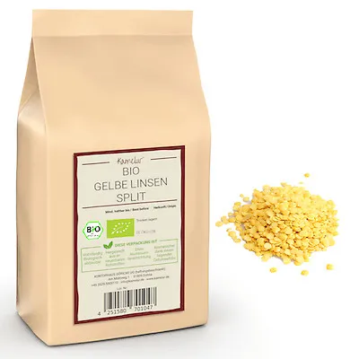  1kg BIO gelbe Linsen getrocknet, Linsen BIO poliert & Split 8,60 EUR/kg