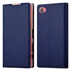Cadorabo Handyhülle für Sony Xperia Z5 COMPACT Schutz Hülle in Blau Cover Etui Book Case Booklet