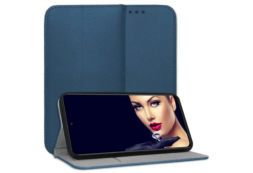 mtb more energy Smartphone-Hülle Smart Magnet für Samsung Galaxy A52 4G/5G, A52s 5G, Blau, Bookstyle Klapphülle Cover Wallet Case aus Kunstleder