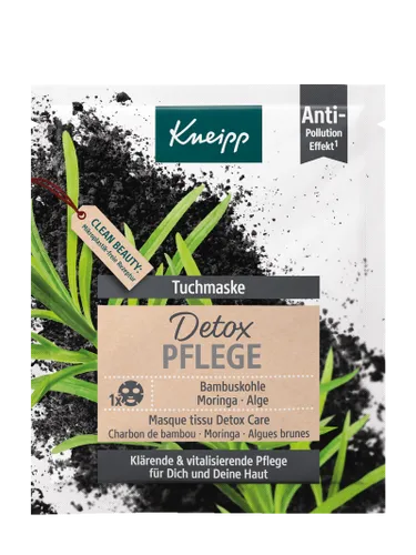 Kneipp Tuchmaske Detox Pflege - Gesichtsmasken für intensive Detox-Pflege, spendet Feuchtigkeit und reinigt die Haut für ein frisches, strahlendes Aussehen.