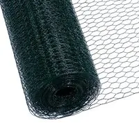 CCLIFE Hühnerzaun Geflügelnetz 45mm Maschenweite 100cm Höhe 25m Länge PVC-Beschichtet Grün