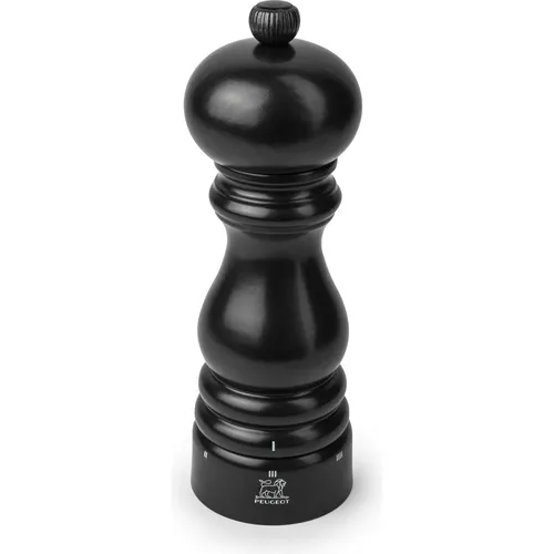 PEUGEOT Pfeffermühle Paris u‘Select 18 cm - Küchenhelfer mit 6 voreingestellten Mahlgraden, aus PEFC-zertifiziertem Holz für nachhaltigen Genuss in satinschwarz.