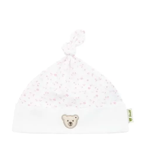 Steiff Mütze EU Größe 45 Bright White, Kinder Mütze, Ohrenschützer für Kinder, leichte und atmungsaktive Frühlingsmütze, weich und bequem, waschmaschinenfest