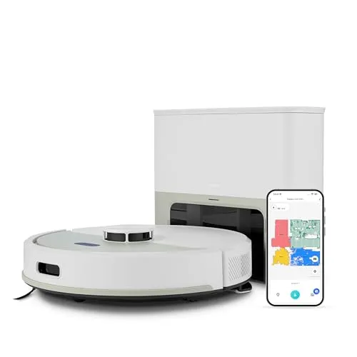 MEDION Saugroboter X22 SW+ mit Absaugstation - Effizienter 2-in-1 Wisch- und Saugroboter mit 5000 Pa Saugkraft, Laser-Navigation und App-Steuerung. Genießen Sie bis zu 180 Minuten Laufzeit und automatische Teppicherkennung für gründliche Reinigung.
