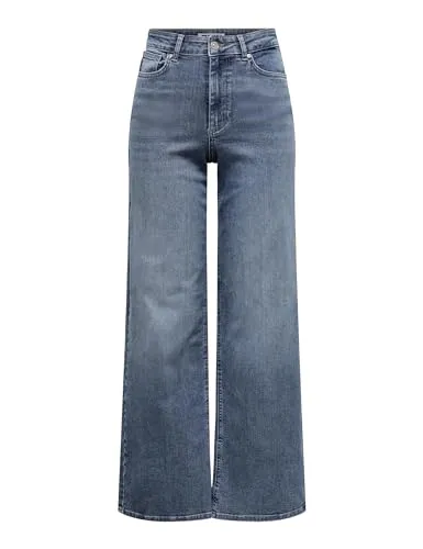ONLY Onlmadison Blush Hw Wide DNM Tai853 Noos Jeans - Stylische Jeans für Jugendliche, mit weiter Beinschnitt und hoher Taille für optimalen Komfort und trendigen Look.