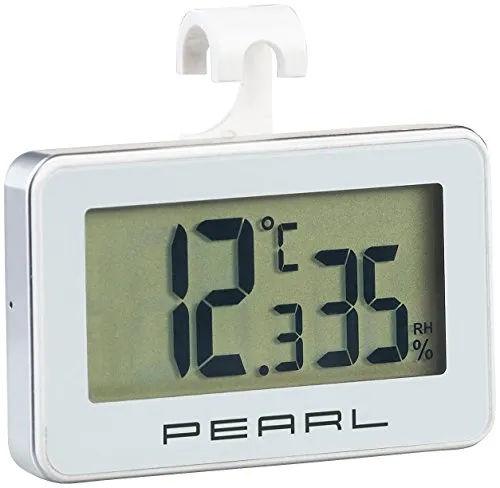 PEARL Feuchtemesser: Digitales Kühlschrank-Thermometer und -Hygrometer mit Haken (Digitales Thermo Hygrometer, Kühschrankthermometer, Innenthermometer)