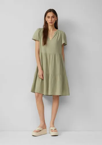 QS Minikleid Kleid Volantkleid aus Musselin