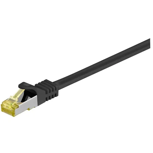 Goobay RJ45 Patchkabel CAT 6A S/FTP - Hochgeschwindigkeits-LAN-Kabel für 8K & 4K Bildübertragung, 500 MHz, ideal für Gaming und Heimnetzwerke, schwarz