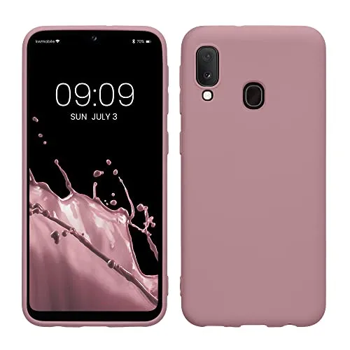 kwmobile Handyhülle für Samsung Galaxy A20e Hülle - TPU Case - Kabelloses Laden - Schutzhülle Cover in Altrosa matt