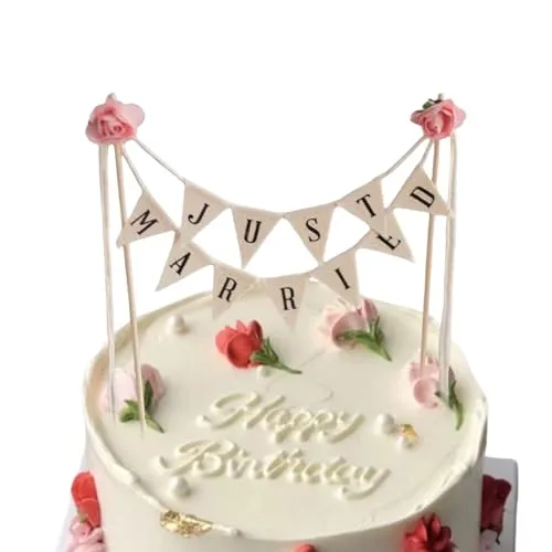 Cake Topper Hochzeit,Hochzeitstorte Deko,Just Married Deko,Tortendeko Hochzeit Tortenstecker,Tortentopper Hochzeitstorte Topper,Kuchendeko Hochzeitsdeko Torte,Tortenaufleger,Mini Tortendekoration