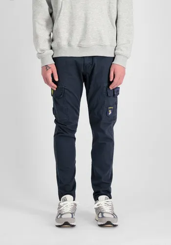 Alpha Industries Herren Cargohose Petrol Patch Pant - Cargohosen aus Baumwolle in Blau, mit schmaler Passform und flachen Cargotaschen für einen stylischen Look und hohen Tragekomfort.