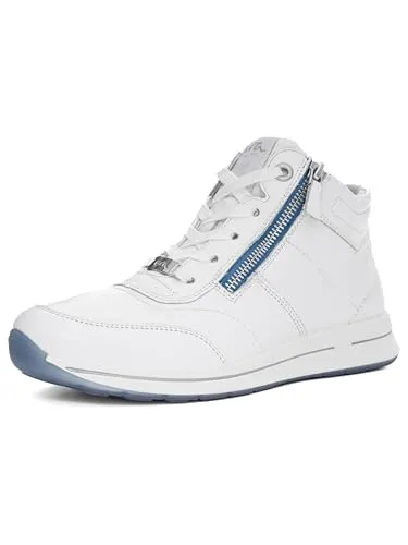 ARA Damen Osaka Sneaker - Weiß, Größe 41.5 - Damen-Sneaker aus hochwertigem Leder mit flacher Absatzform, ideal für den täglichen Komfort und stilvolle Looks.