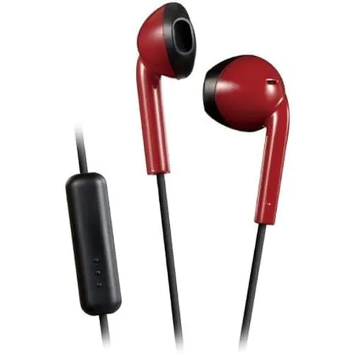 JVC HA-F19M-RB-E Earbuds Kopfhörer mit Headsetfunktion (Farbe Rot x Schwarz)