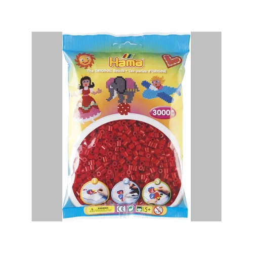 Hama 3000 Midi Bügelperlen 201-22 Mittelrot Ø 5 mm Perlen Steckperlen Beads