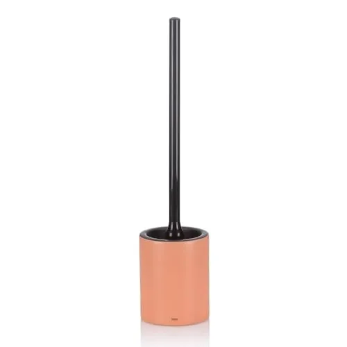 WC-Garnitur Matsi Keramik pfirsichrosa - Klobürsten mit modernem Design, matte Oberfläche und eleganter pfirsichrosa Farbgebung. Inklusive schwarzer WC-Bürste La Brosse für optimale Hygiene.