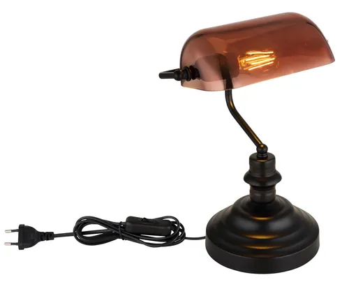 GLOBO LIGHTING Tischleuchte ANTIQUE - Tischlampe im antiken Stil, 25x19x36 cm, sorgt für eine gemütliche Atmosphäre mit ihrem bunten Design.