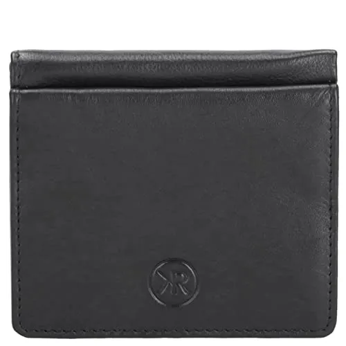 Kenorada Hochkantbörse Herren Wiener Schachtel Weiz | schicke Geldbörse für Herren | aus hochwertigem Echtleder | Separates Münzfach mit Druckknopf | 6 Kartenfächer für Kreditkarten (schwarz)