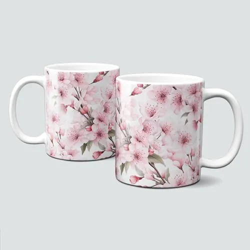 online-hut - Tasse - Kaffeebecher - Lieblingstasse - mit Blumen - zarte Kirschblüten - LT-391