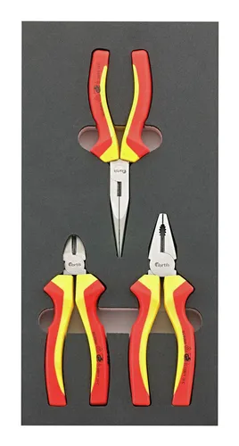 Fortis Werkzeugmodul 1/3 Zange VDE - Zangen-Sets für sicheres Arbeiten, isoliert bis 1000V und ideal für Elektriker und Handwerker