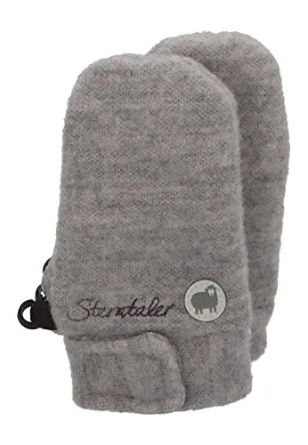 Sterntaler Unisex Baby Daumen Fäustlinge aus Merino-Wolle, Silber Melange - Handschuhe für Babys mit Klettverschluss, gefüttert mit Wolljersey und ideal für kalte Tage.