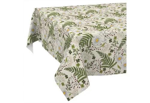 ANRO Tischdecke abwaschbar Tischtuch Baumwolle Polyester wasserabweisend (Einzelstück 1-tlg), Schmutzabweisend Garten Grün 100x140cm