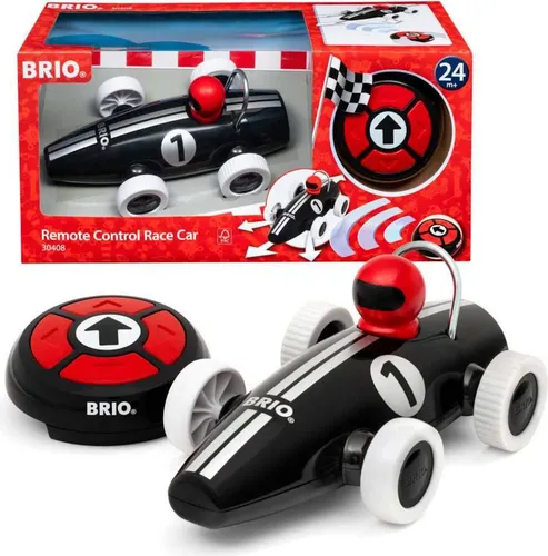 BRIO RC Rennwagen schwarz - Fernsteuerung für rasanten Spielspaß - RC-Modelle, intuitiv steuerbar und fördert Geschicklichkeit sowie Kontrollvermögen für Kinder ab zwei Jahren.